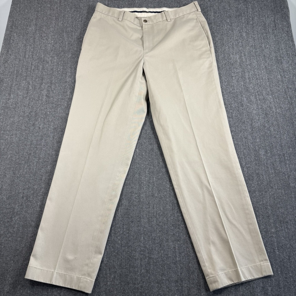 Brooks Brothers Advantage Chino Clark Fit Men's 36x32 Khaki 100% Cotton Pants